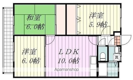 オレンジスクウェアー[3LDK/63.17m2]の間取図