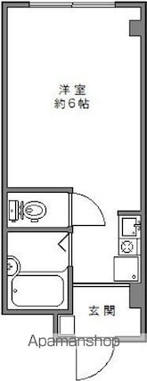 サニー米山[1R/18m2]の間取図