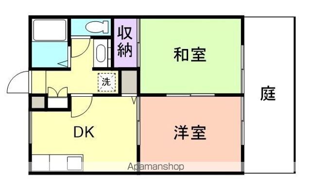 グリーンフル六十谷Ⅰ[2DK/40.92m2]の間取図