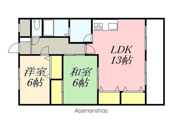 和歌山県海南市重根[2LDK/63.5m2]の間取図