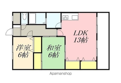 フローラ重根[2LDK/63.5m2]の間取図