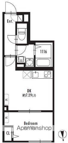 【新宿区北新宿のマンションの間取り】