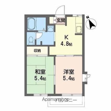 クレストフジスイＡ[2K/35m2]の間取図