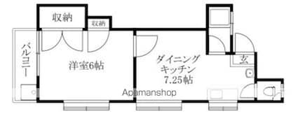 コーポ豊[1DK/24.42m2]の間取図