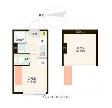 仮称　富士見台三丁目⑥[1R/11.5m2]の間取図