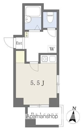 エスポワール松山[1R/17.5m2]の間取図