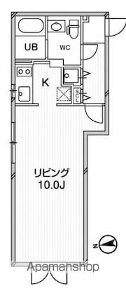 ルクレ東新宿[1K/31.04m2]の間取図