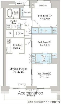 ナナアーク千石[3LDK/81.5m2]の間取図