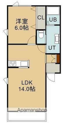 ローザ[1LDK/45.7m2]の間取図