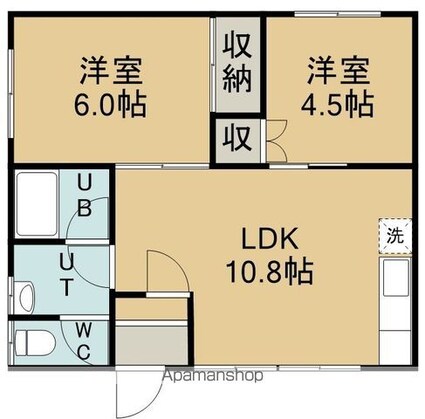 ハウザー美原[2LDK/52.17m2]の間取図