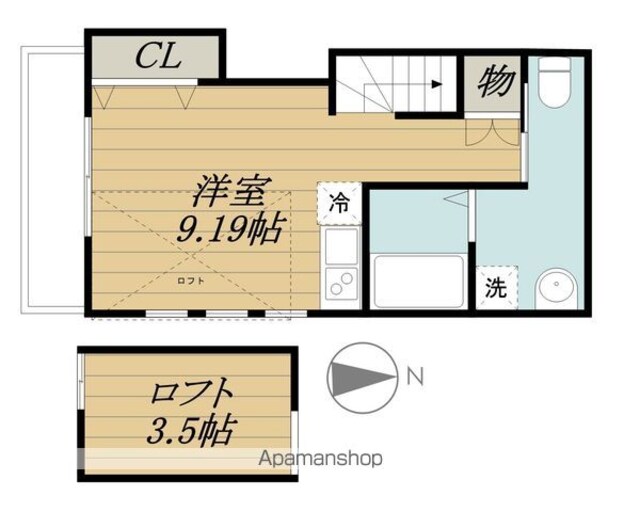 東京都立川市富士見町３丁目[1R/28.95m2]の間取図