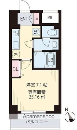 ＰＯＲＴＯ[1K/25.16m2]の間取図
