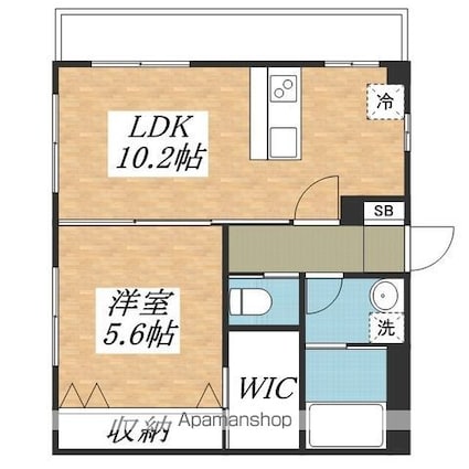 コンフィハウスＳ[1LDK/45.78m2]の間取図