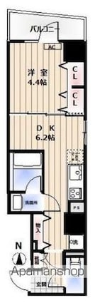 ドエル中野[1DK/30m2]の間取図