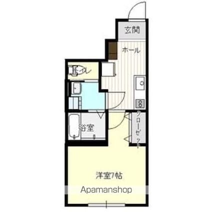 フェリス上田[1K/27.07m2]の間取図