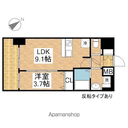 プレサンス上前津ディアシス[1LDK/32.3m2]の間取図