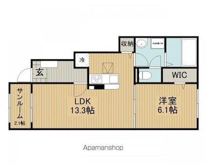 フォレスターナ　ココＢ[1LDK/50.01m2]の間取図