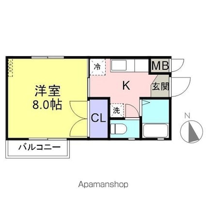 ピーチＨＯＵＳＥ[1K/24.84m2]の間取図