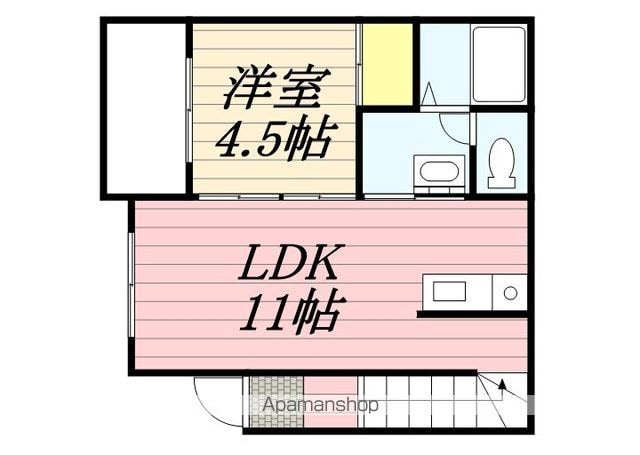 和歌山県和歌山市北中島１丁目[1LDK/42m2]の間取図