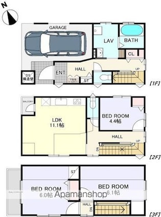 八王子市田町戸建[3LDK/81.76m2]の間取図