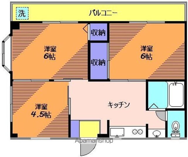 東京都世田谷区赤堤４丁目[3DK/44.55m2]の間取図