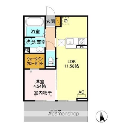 パストラル　泉[1LDK/40.07m2]の間取図