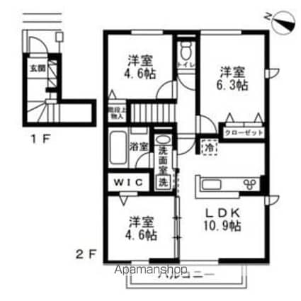 ミルヴィラージュ[3LDK/63.63m2]の間取図