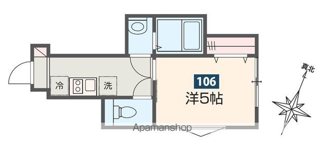 国立市谷保のアパートの間取り