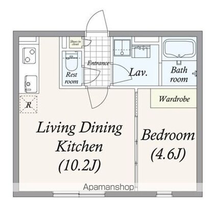 ＧＲＡＮ　ＰＡＳＥＯ　池尻大橋[1LDK/32.64m2]の間取図