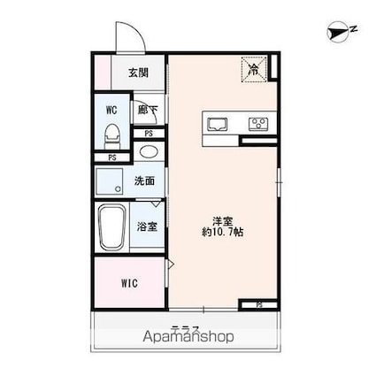アリア西矢倉[1R/29.45m2]の間取図