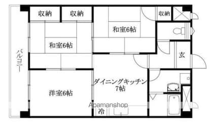 室町ハイツ[3DK/56.87m2]の間取図