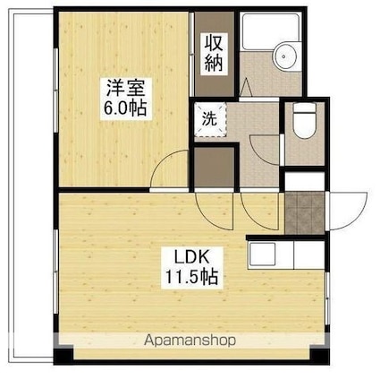 パンプキン[1LDK/39.74m2]の間取図