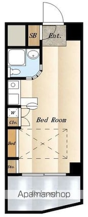 ラ・パルフェ・ド・立川[1R/19.5m2]の間取図