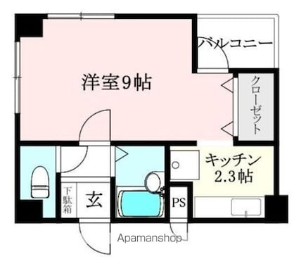 ベーシックアパートメント[1K/25.5m2]の間取図