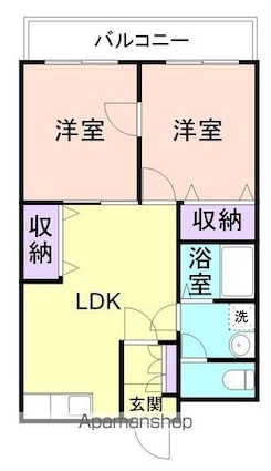 シンコウビル[2LDK/48.5m2]の間取図