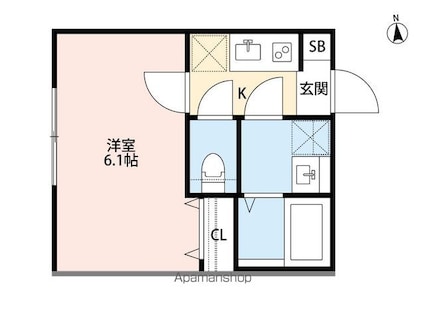 ＣＲＡＳＴＩＮＥ西馬橋１丁目（クラスティーネニシマバシイッチョウ[1K/20.16m2]の間取図