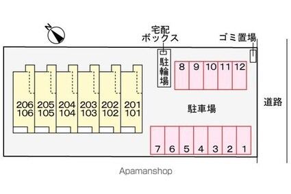 サニートロン福住　２[1LDK/44.28m2]の配置図