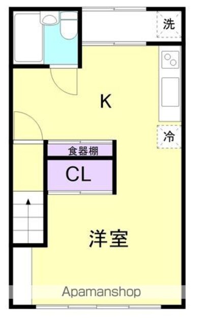 北新テナント２階１Ｋ[1K/29.56m2]の間取図