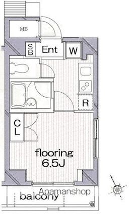 東京都杉並区阿佐谷北６丁目[1K/22.12m2]の間取図