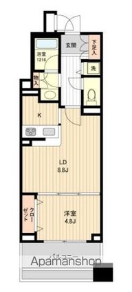 ＨＦ銀座レジデンスＥＡＳＴ[1LDK/40.35m2]の間取図