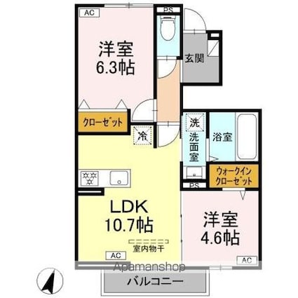 Ｂｏｎｎａｒｄ[2LDK/50.9m2]の間取図