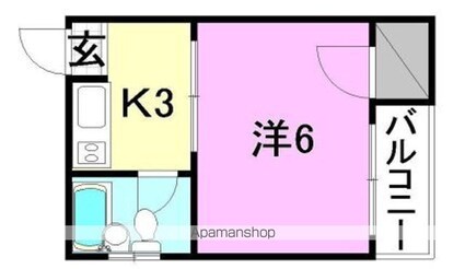第二曙マンション[1K/17.43m2]の間取図