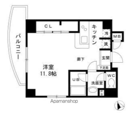 ドエル四谷[1R/37.05m2]の間取図