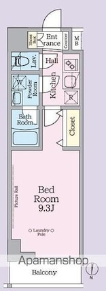 ＡＲＫＭＡＲＫ池袋本町[1K/26.82m2]の間取図