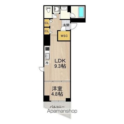 セノアタワー泉[1LDK/39.29m2]の間取図