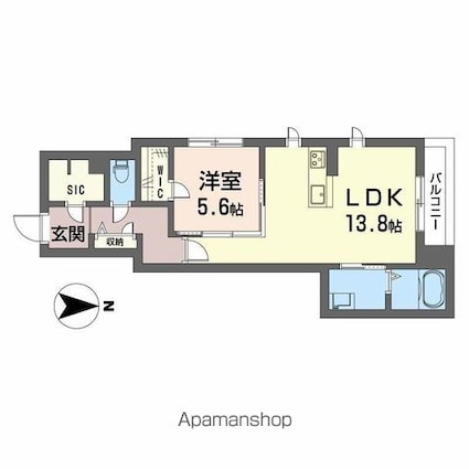 シャーメゾン黒田[1LDK/52.11m2]の間取図