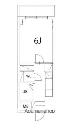 ヴェル八丁堀[1K/22m2]の間取図