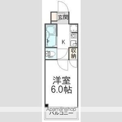 ベルシティ[1K/20m2]の間取図