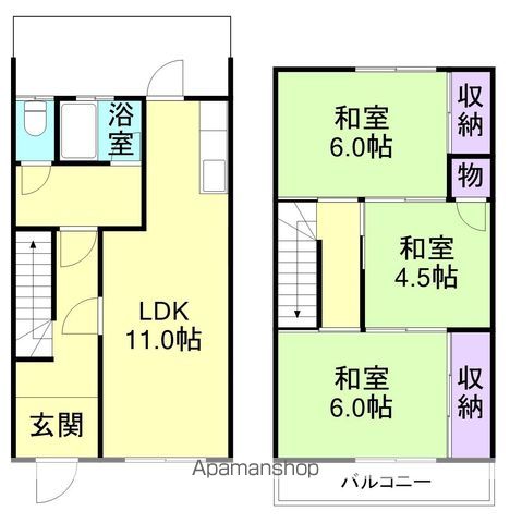 和歌山市有本のアパートの間取り