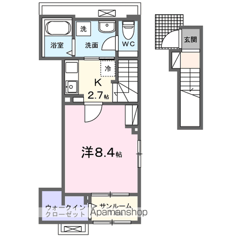 小郡下郷アパートの間取り写真